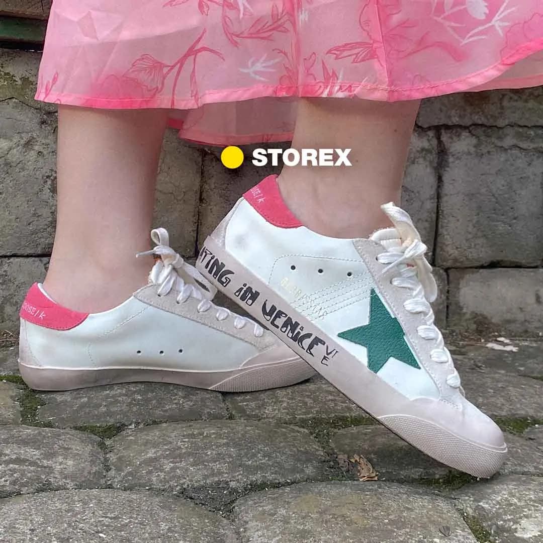 Golden Goose ★ Superstar White Pink Green Orange