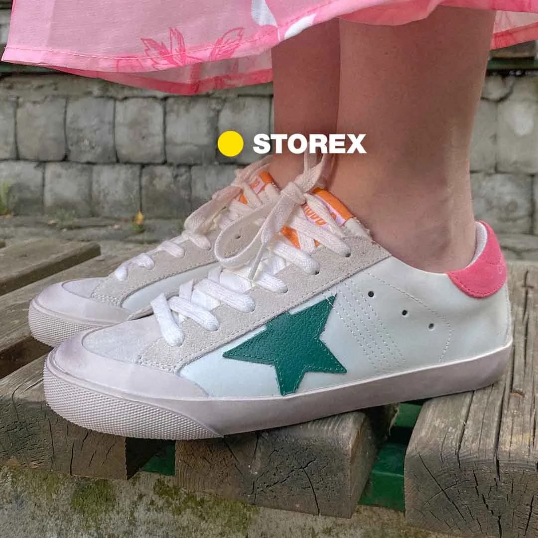 Golden Goose ★ Superstar White Pink Green Orange