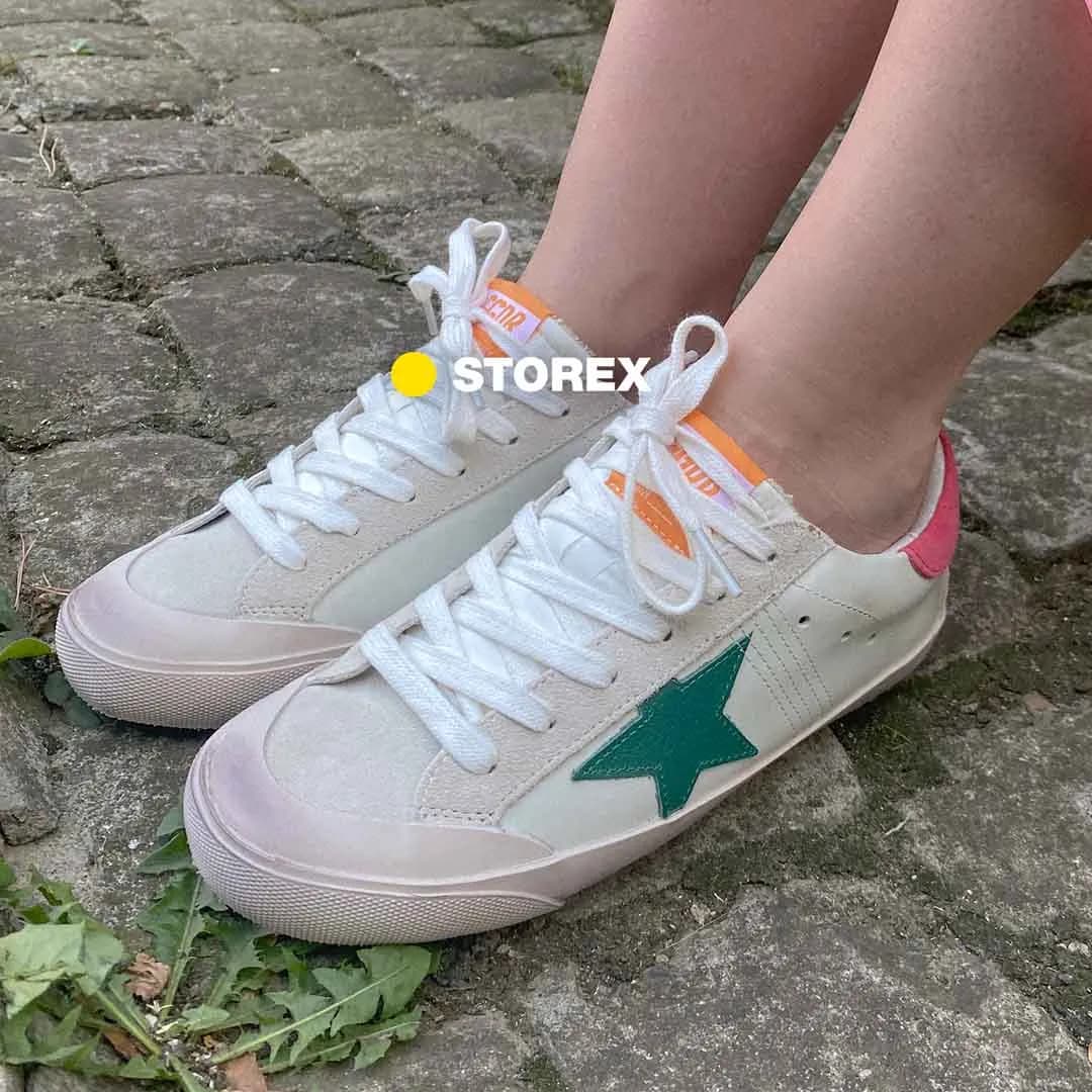 Golden Goose ★ Superstar White Pink Green Orange