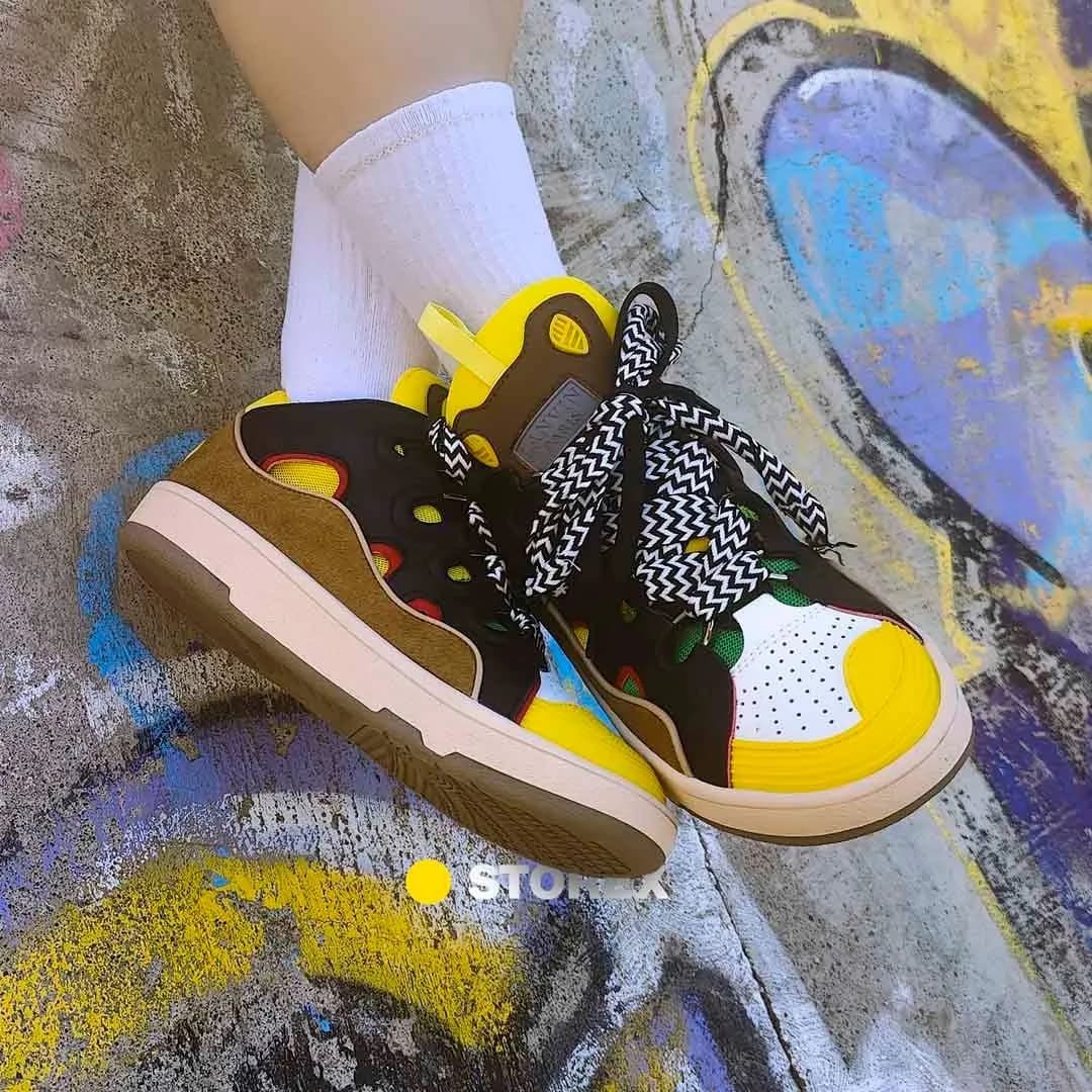 LANVIN Curb Skateshoes Leather Yellow