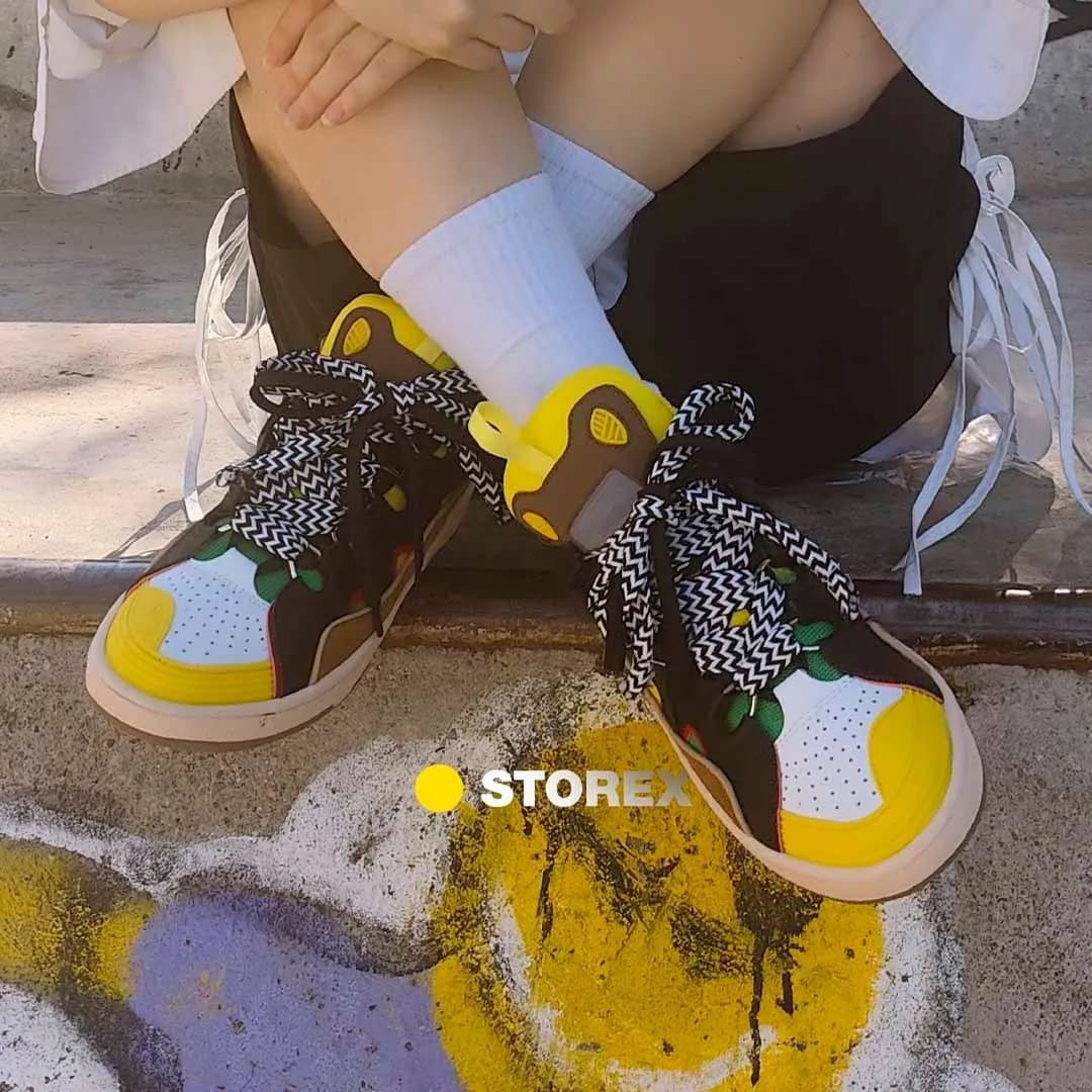 LANVIN Curb Skateshoes Leather Yellow
