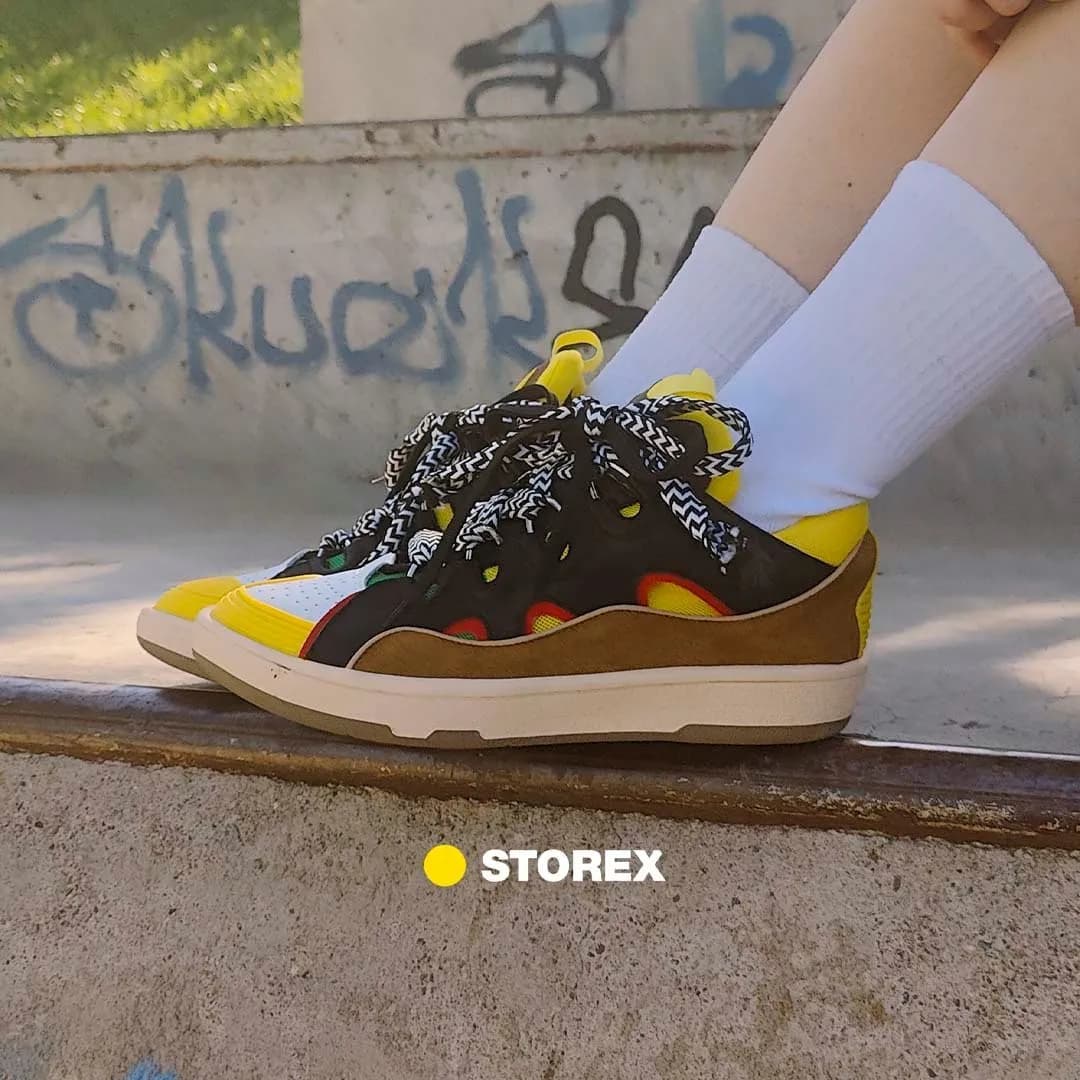 LANVIN Curb Skateshoes Leather Yellow