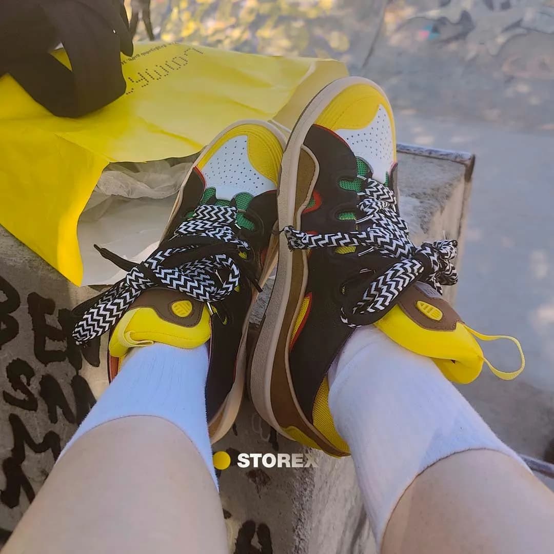 LANVIN Curb Skateshoes Leather Yellow