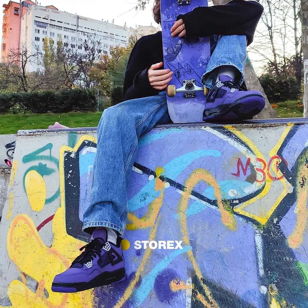 Jordan 4 Retro x Travis Scott Purple Suede