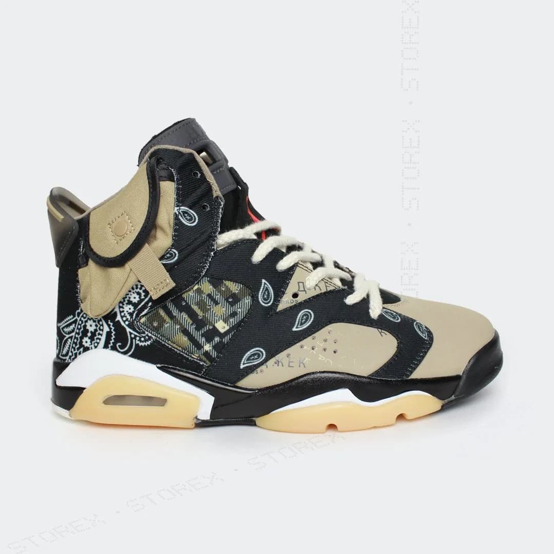 Nike Jordan 6 x Travis Scott Cactus Jack Black/Khaki